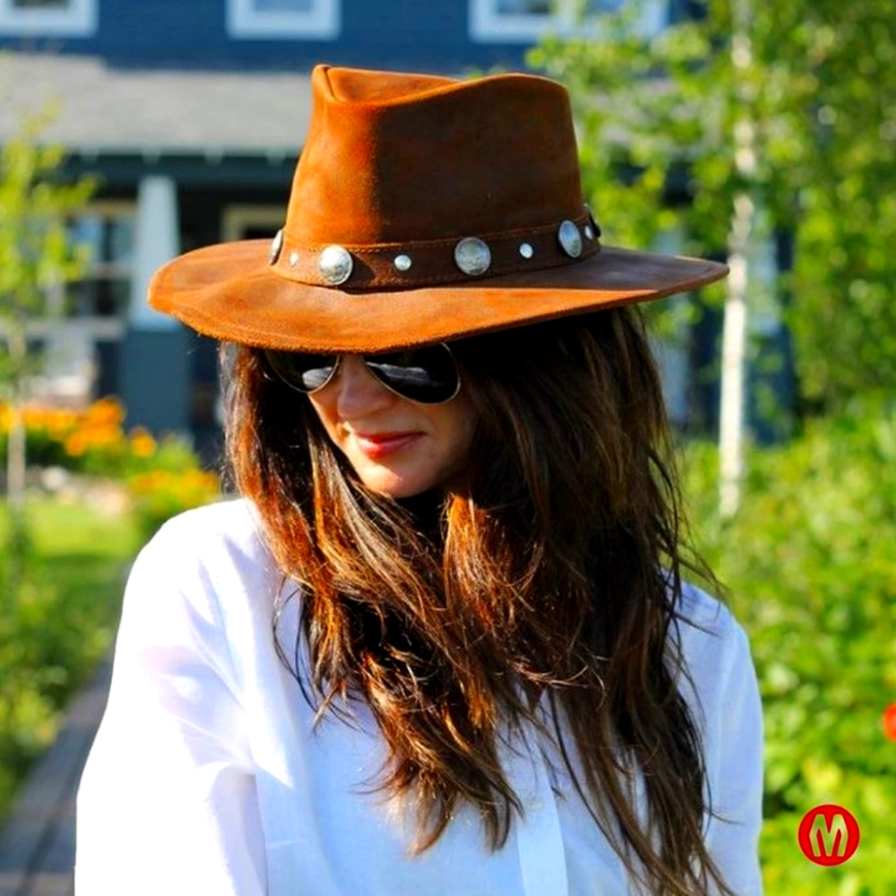 Leather cowboy hat